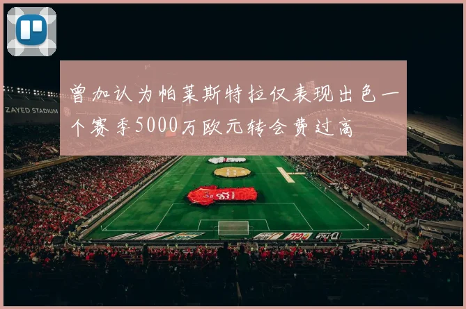 曾加认为帕莱斯特拉仅表现出色一个赛季5000万欧元转会费过高